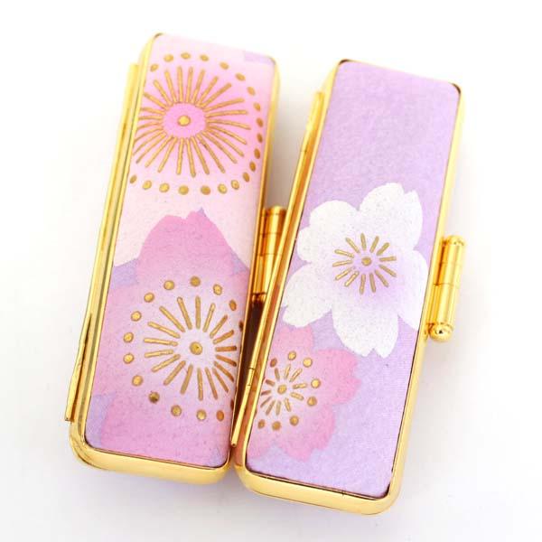 みーみ様 印鑑ケース 15mm 朱肉付き 金色枠 かれん 13.5mm〜15mm用 おしゃれ