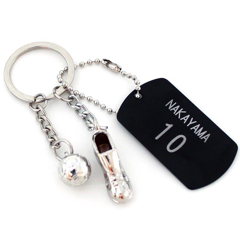 卒団 サッカー ボール シューズ キーホルダー 名入れ タグ付き