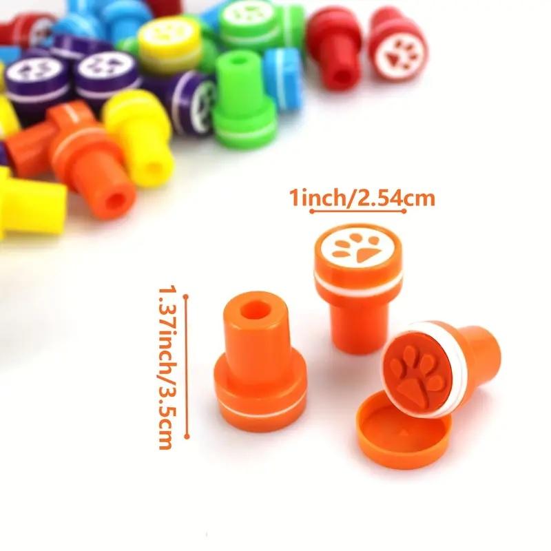 即日発送 足跡 スタンプ セット 6個セット 青 赤 紫 オレンジ 黄 緑