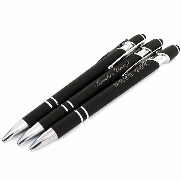 即日発送 ボールペン 名入れ 1.0mm 黒 ノック式 タッチペン付き タッチ