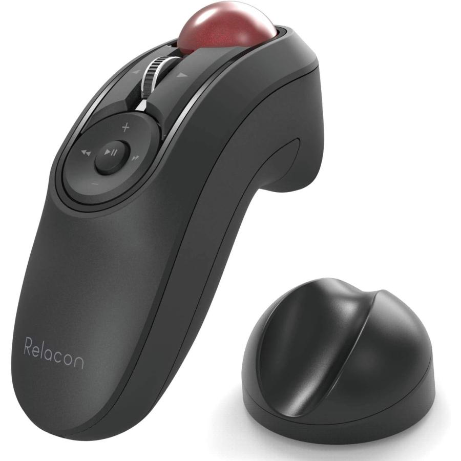 エレコム トラックボールマウス ハンディタイプ Relacon メディアコントロールボタン搭載 スタンド付 静音 Bluetooth ブラック M-RT1BRXBK | ELECOM