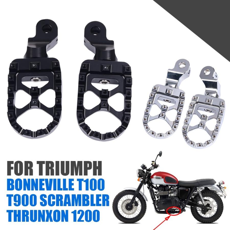 トライアンフボンネビル T100 T900 2001-2015 thrunxon 1200 スクラン フロント リア セット フットペグ フットレスト｜benryshop