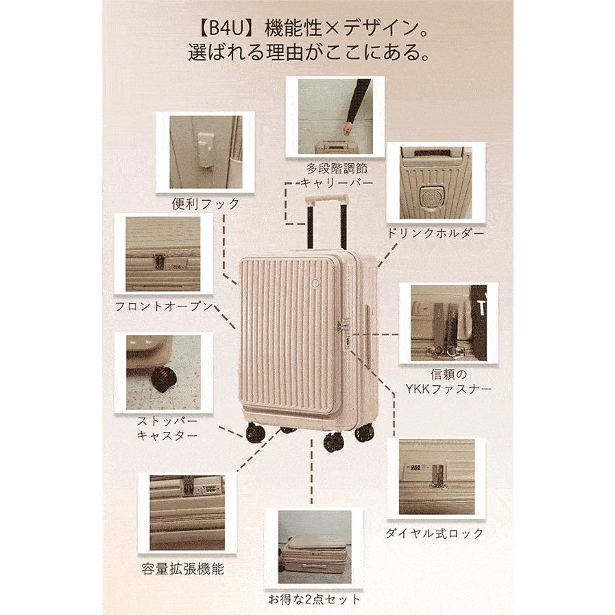 ☆クーポン500円OFF♪数量限定 12/30 23:59終了】B4U スーツケース 2点