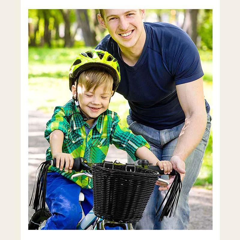 子供用自転車 Teeriquez ネイビー 籐風バスケット付 バスケット 収納 自転車カゴ 籐風バスケット 子供用 大人用 ナチュラル