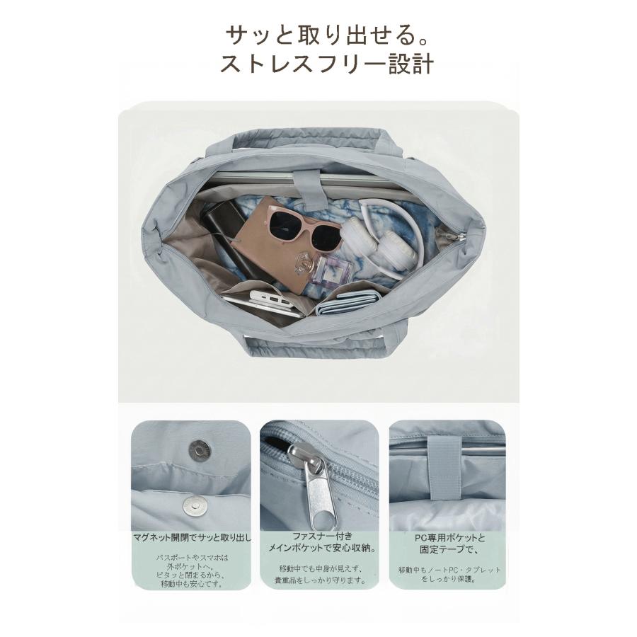 キャリーオン トートバッグ 拡張できる キルティング 3WAY 大容量 軽量 a4 撥水 おしゃれ 肩掛け 通勤 通学 推し活トート 小物入れ 旅行 出張 スーツケース用品 |  | 10