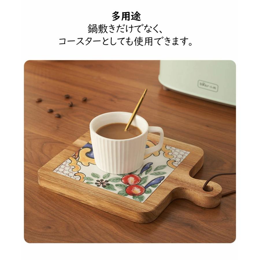 鍋敷き 木製 耐熱 なべしき 鍋布き しきいた 25cm×18cm 鍋用品 タイル