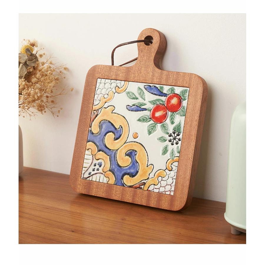 鍋敷き 木製 耐熱 なべしき 鍋布き しきいた 25cm×18cm 鍋用品 タイル