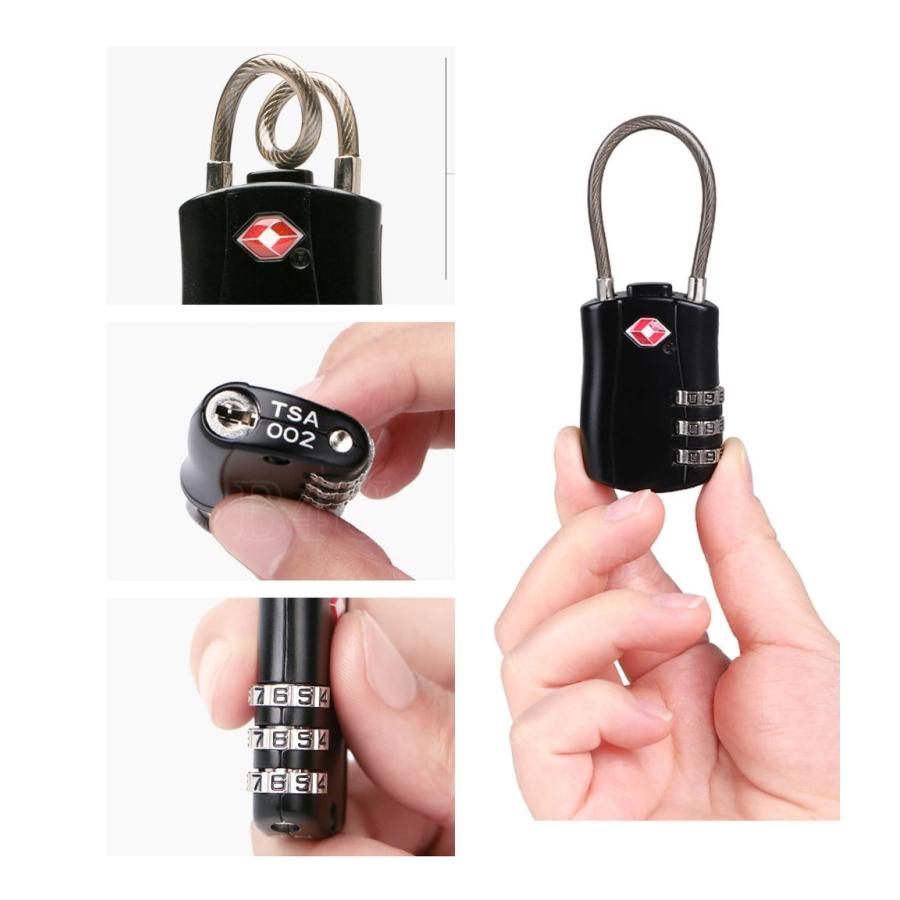 TSA ダイヤル式 ワイヤーロック 南京錠 TSAロック 暗証番号 鍵 バッグ ダイヤル式 ワイヤーロック 盗難防止 スーツケース 海外 旅行 空港 検査 暗証番号 防犯 |  | 03