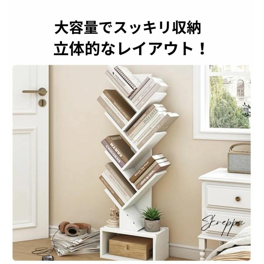 本棚 書架 7段 ツリー型 アクリル板 扉付き 省スペース 大容量 38cm