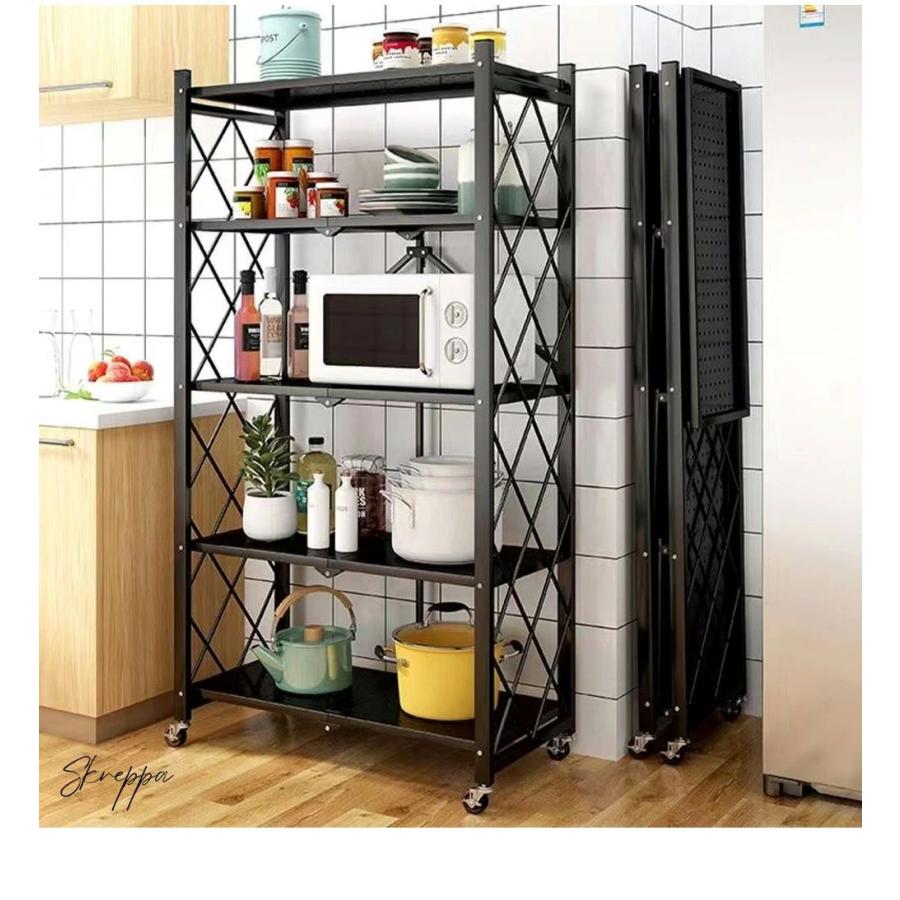 キッチンラック おしゃれ オープンシェルフ 折りたたみ 本棚 3段 組立品 4段 ディスプレイ 食器棚 収納 収納ラック レンジボード 食器棚 ゴミ箱 ゴミ箱ラック |  | 05