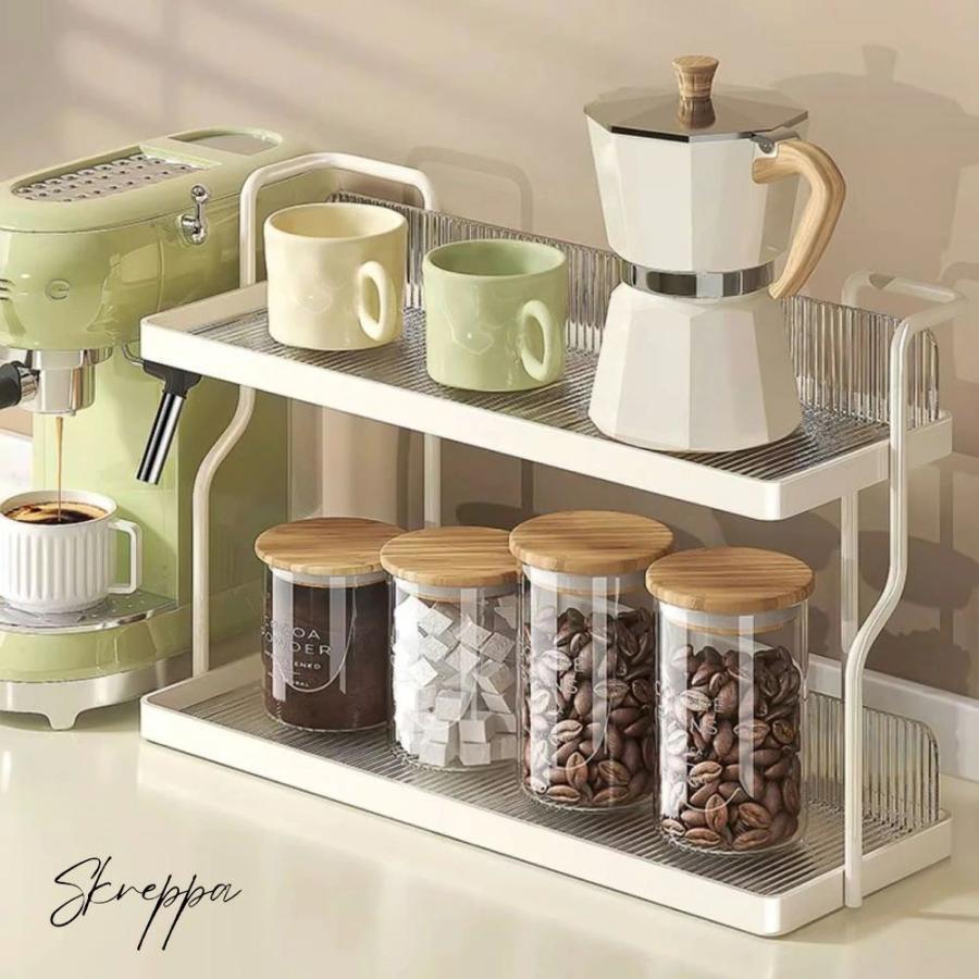 収納ラック ラック キッチンラック キッチン収納 スリム 隙間収納 コップ 収納 カップラック 食器 水切りラック 2段 コップスタンド カップ乾燥 カップ収納 | 