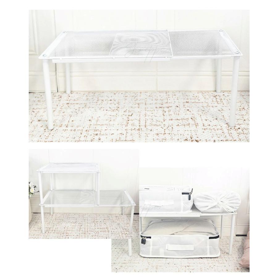 収納ラック 伸縮 伸縮棚 積み重ね 伸縮ラック クローゼット 押入れ 通気性 収納 防水 丈夫 頑丈 整理棚 シンク下 ワイド 空間活用 省スペース |  | 08