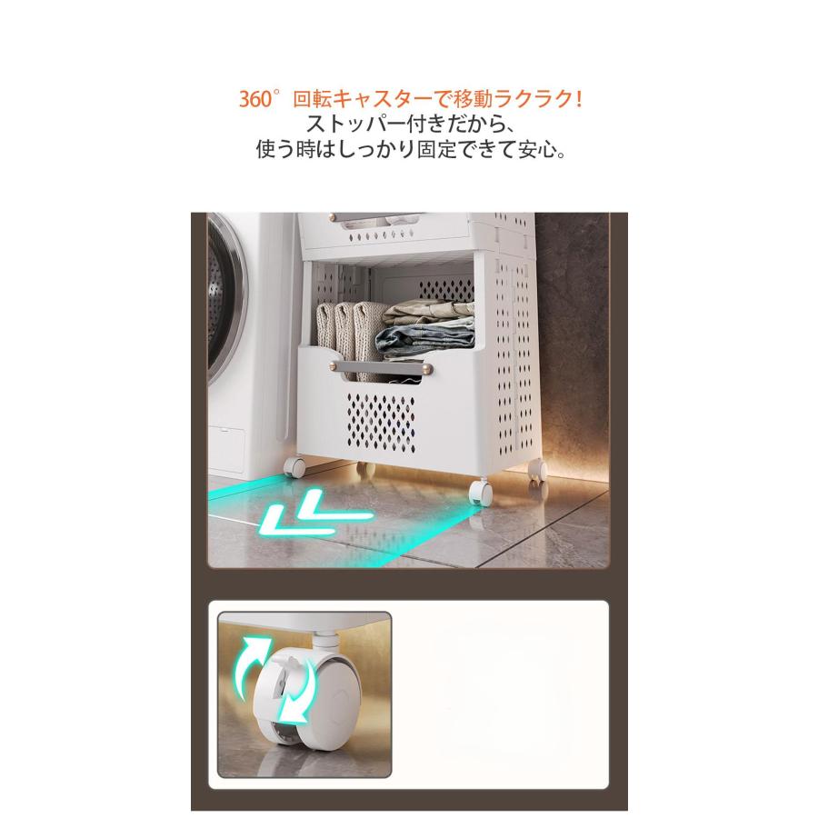 ランドリーワゴン 大容量 ランドリーバスケット キャスター付き 移動