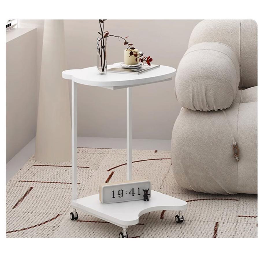 サイドテーブル 360度回転 ミニデスク 高さ55cm コの字型テーブル