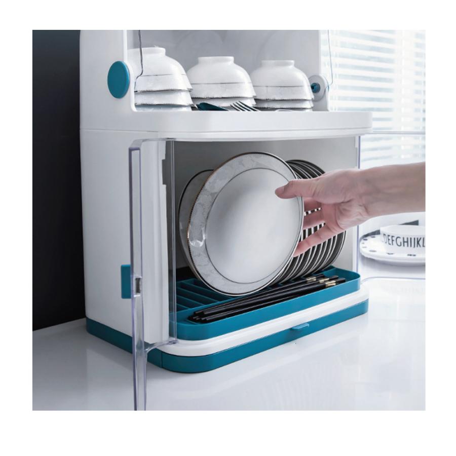 食器収納ケース 引き出し式水受け付き 台所用 収納ラック 水切りラック