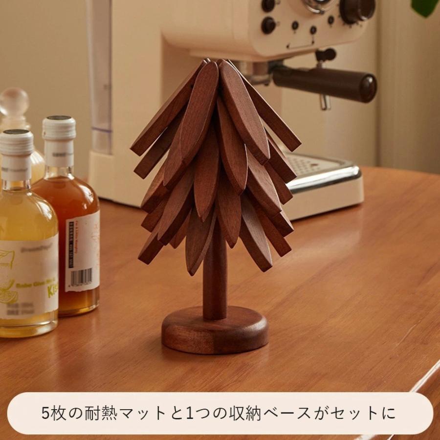 クリスマスツリー 卓上 木製 コースター 3枚セット 5枚セット