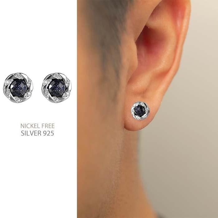 メンズ ピアス 一粒石 スタッド ほしぞら ジュエリー 両耳用 耳飾り