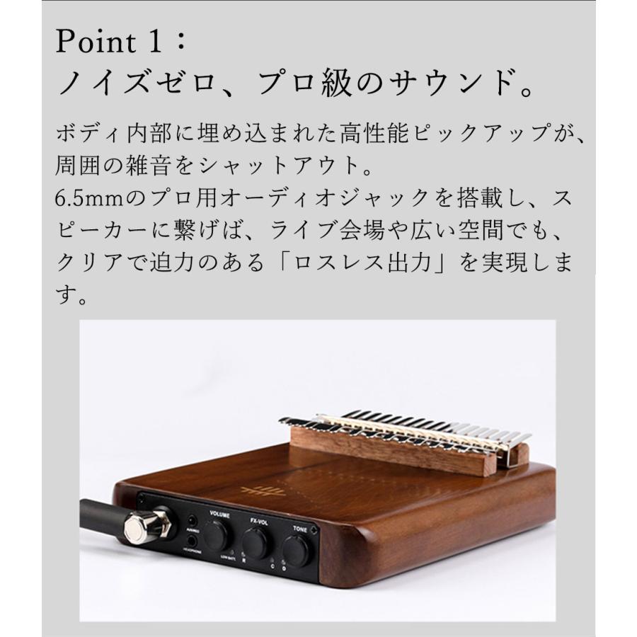 カリンバ エフェクター内蔵 17音 21音 電音カリンバ 全単板 アメリカ産