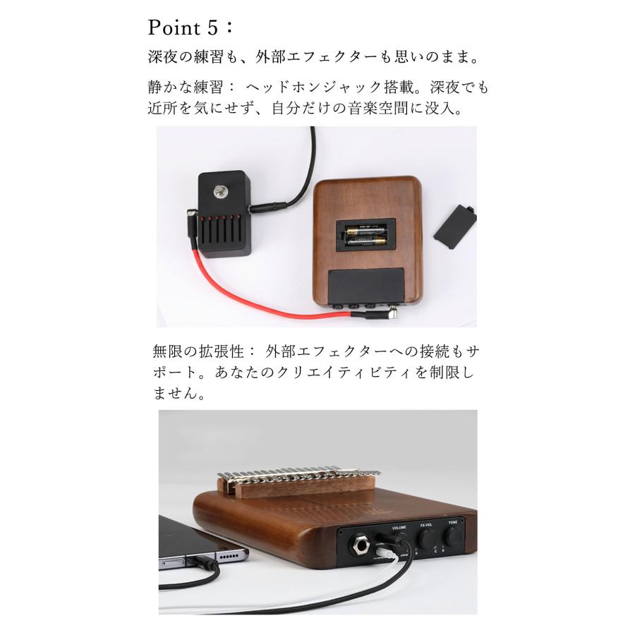 カリンバ エフェクター内蔵 17音 21音 電音カリンバ 全単板 アメリカ産