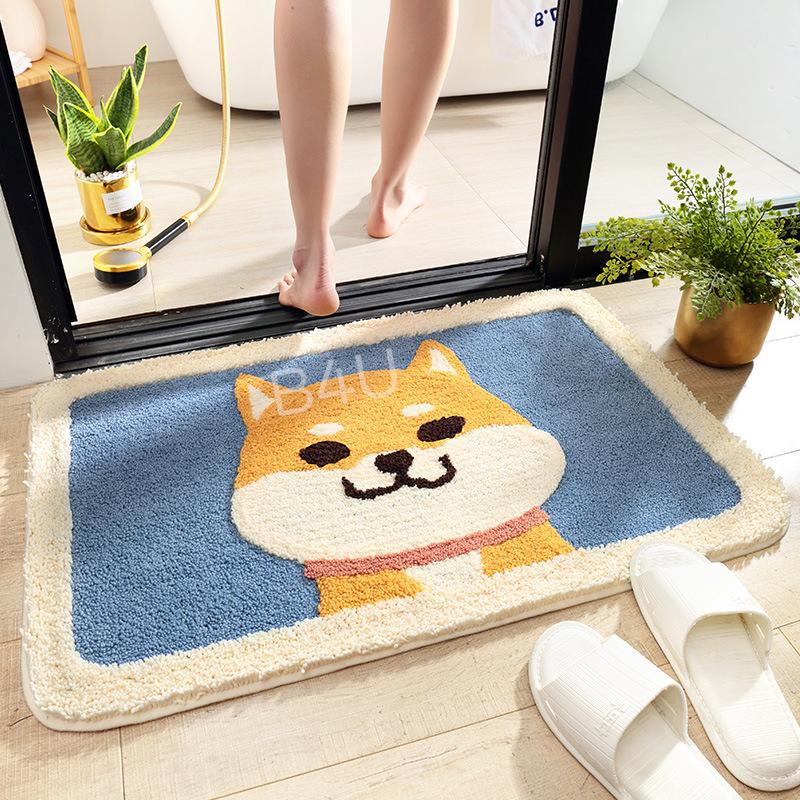 玄関マット かわいい犬柄 45*65cm 大判 浴室 バスマット ドアマット