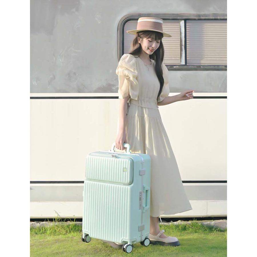 B4Uスーツケース 機内持込 可愛い トップオープン 多機能 TSA