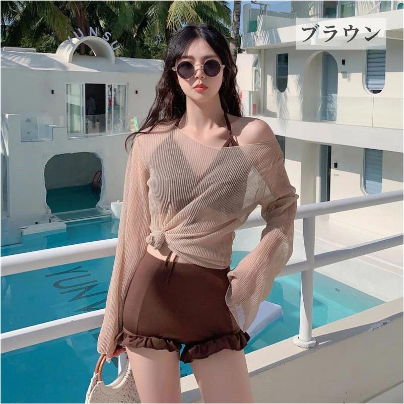 水着 レディース ビキニセット 3点セット スイムドレス フリル