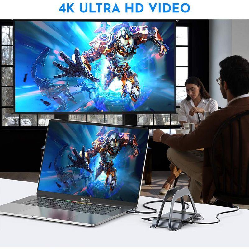 EVOLVEノートパソコン 台 付きUSBcドッキングステーション? Type c ハブ 4Kドッキングステーション 2*HDMI、macb 付きUSBcドッキングステーション Type ハブ 4Kドッキングステーション 2*HDMI macb