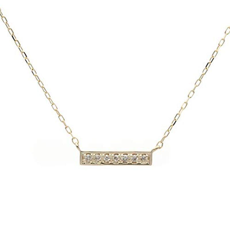 L&Co. (エルアンドコー) ペーパーバッグ&ペーパーボックス付 K10 バー モチーフ ダイヤモンド ペンダント ネックレス 66-76(13868円)