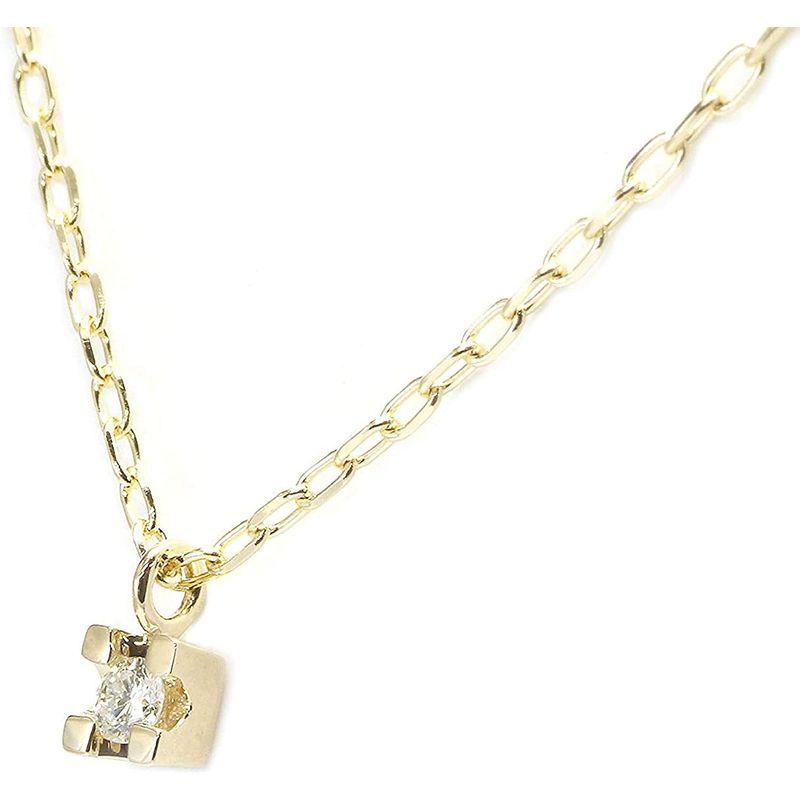 キャンディ Candy 1粒0.03ｃｔダイヤ4本爪キューブ型ペンダント K10YG k10sqdia0003pn Candy 1粒0 03ｃｔダイヤ4本爪キューブ型ペンダント K10YG k10sqdia0003pn