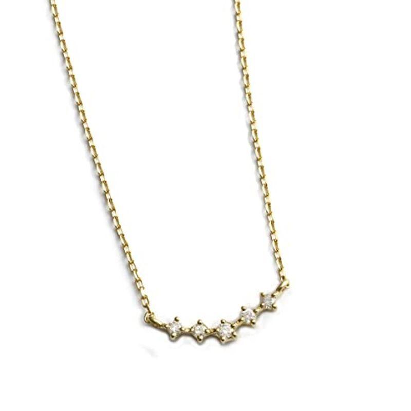 L&Co (エルアンドコー) ペーパーバッグ&ペーパーボックス付 K10 横並び ダイヤモンド ペンダント ネックレス 66-7605