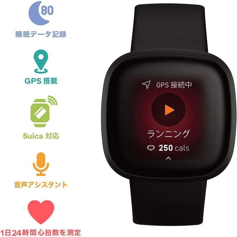 Fitbit Versa3 Alexa搭載/GPS搭載 スマートウォッチ Black ブラック L/S サイズ 日本正規品 サイズ Versa3 Alexa搭載/GPS搭載 スマートウォッチ Black ブラック L/S 日本正規品