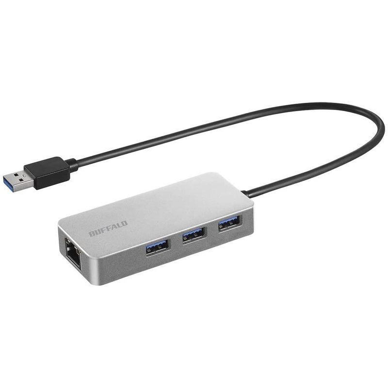 BUFFALO Giga対応 ドッキングステーション LANアダプター 有線LANポート搭載 USB3.2(Gen1) 日本メーカー シルバ