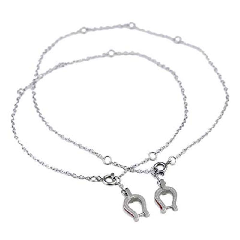 by red string 本物の赤い糸が入った 馬蹄モチーフ ペアブレスレット ペアアンクレット 2Way 男女ペアセット