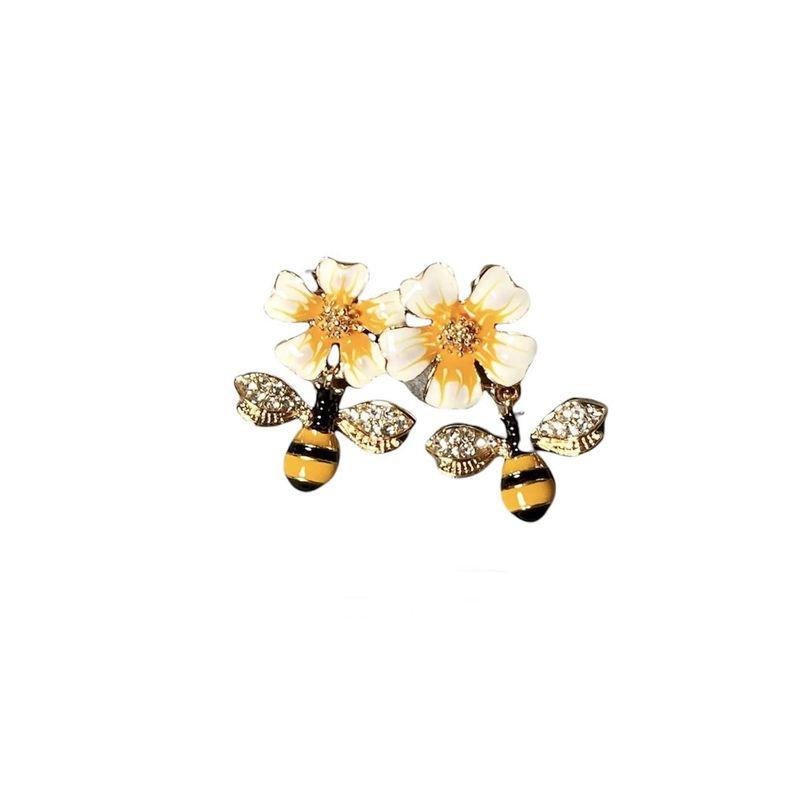 蜂と花のブローチ - ブローチ
