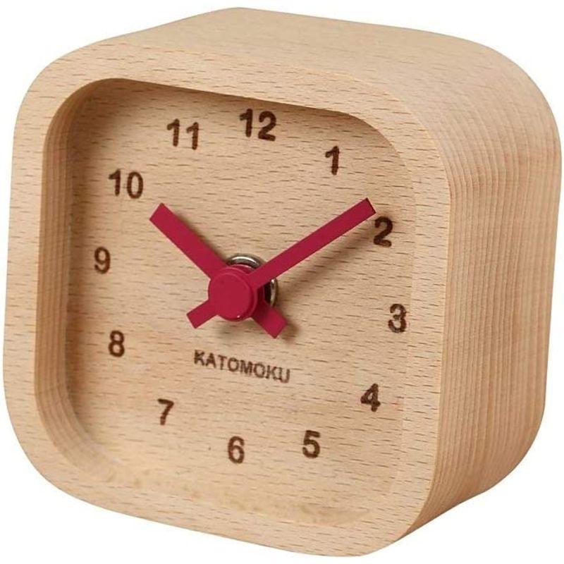 79%OFF!】【79%OFF!】KATOMOKU Muku Mini Clock Km-25 角 赤 木 ビーチ メンズ腕時計 TooTa ヴィンテージレトロアナログ目覚まし時計 4インチ チッキング 小さな時計 ナイトライト付き 電池式 シンプルデザイン リビングル