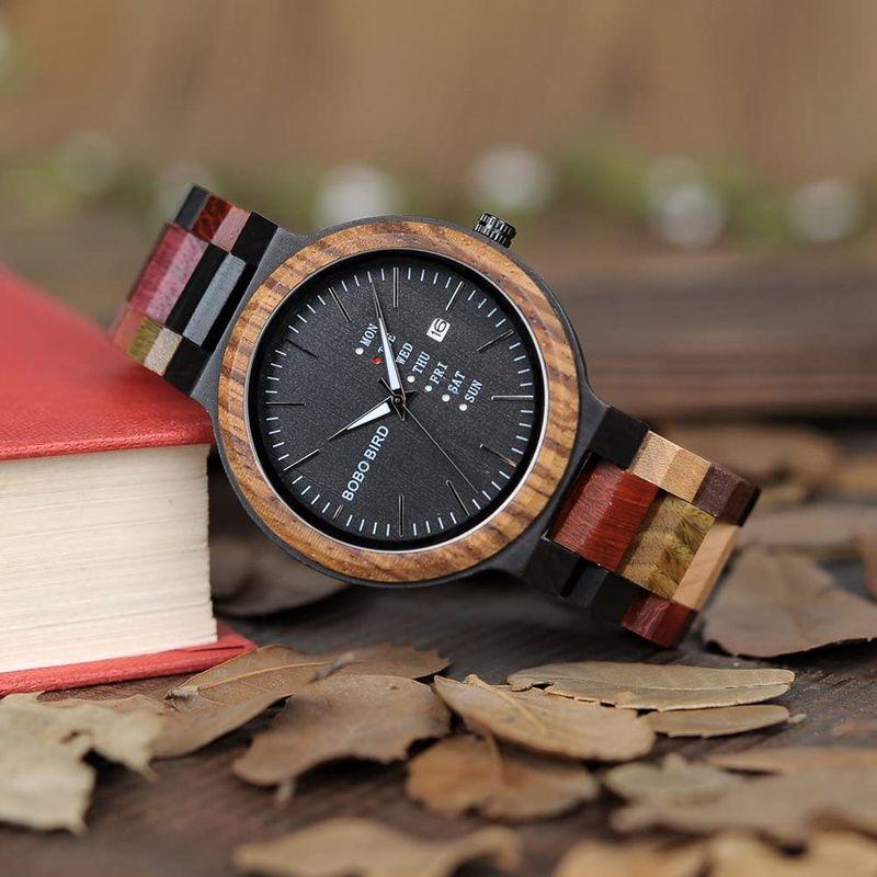 ボボバード) BOBO BIRD メンズ 木製腕時計 天然木材 カラフル