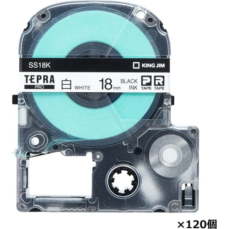 キングジム　テプラPRO　テープカートリッジ　エコパック　白ラベル　18mm　SS18K-5P×24個入り（SS18K　120個)　SS18