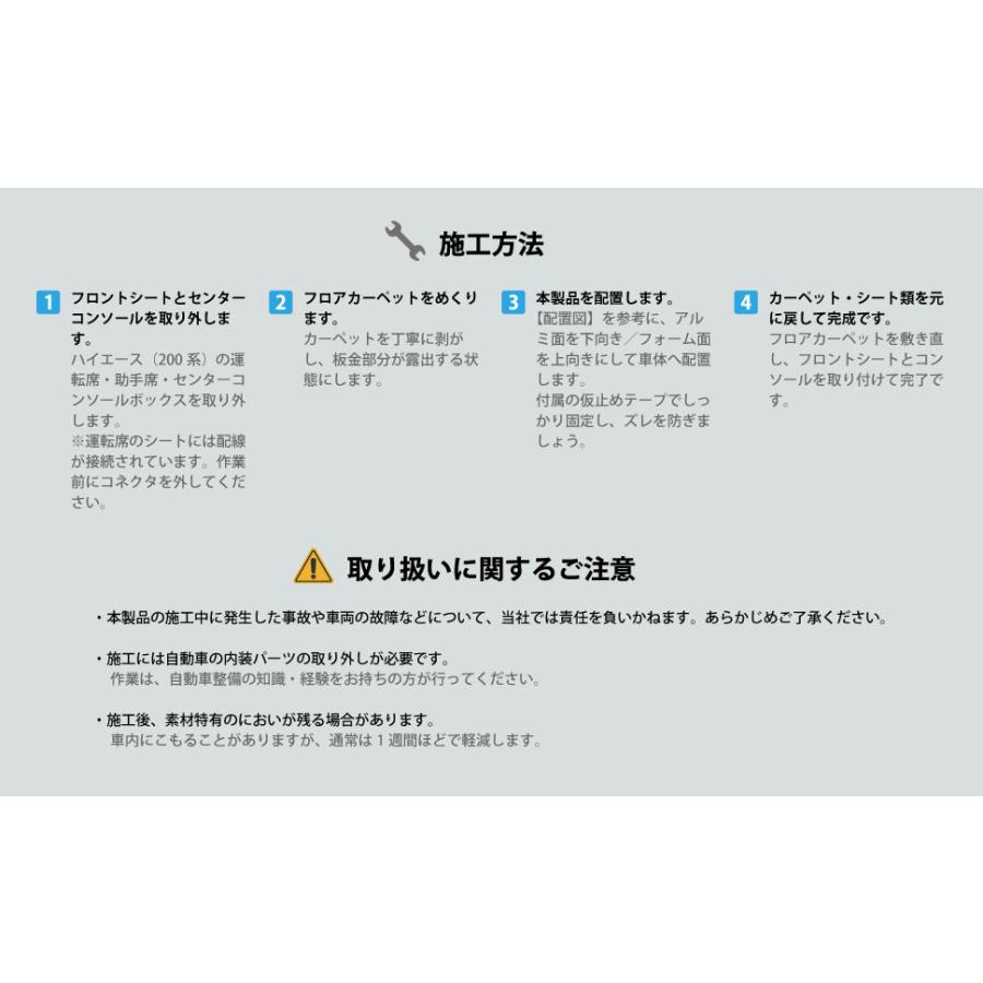 【生産終了】後継品「200HA-EGR-S2-U」発売中! be on sound 200系ハイエース エンジンルーム防音・断熱セット 標準ボディ・2シート専用 200HA-EGRD-SP |  | 08