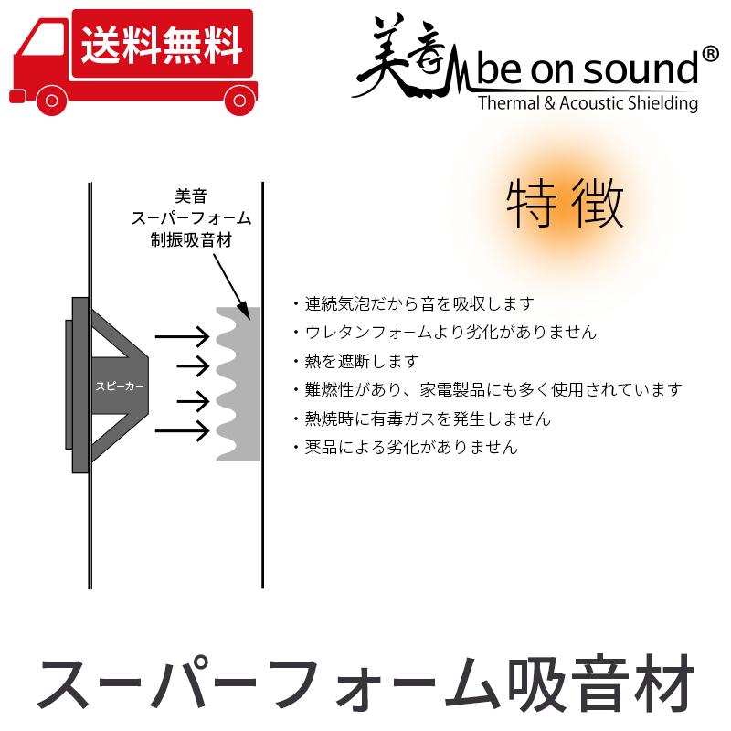 車 防音 デッドニング be on sound スピーカー背面用 スーパーフォーム 吸音材/ 2枚セット｜beonsound｜05