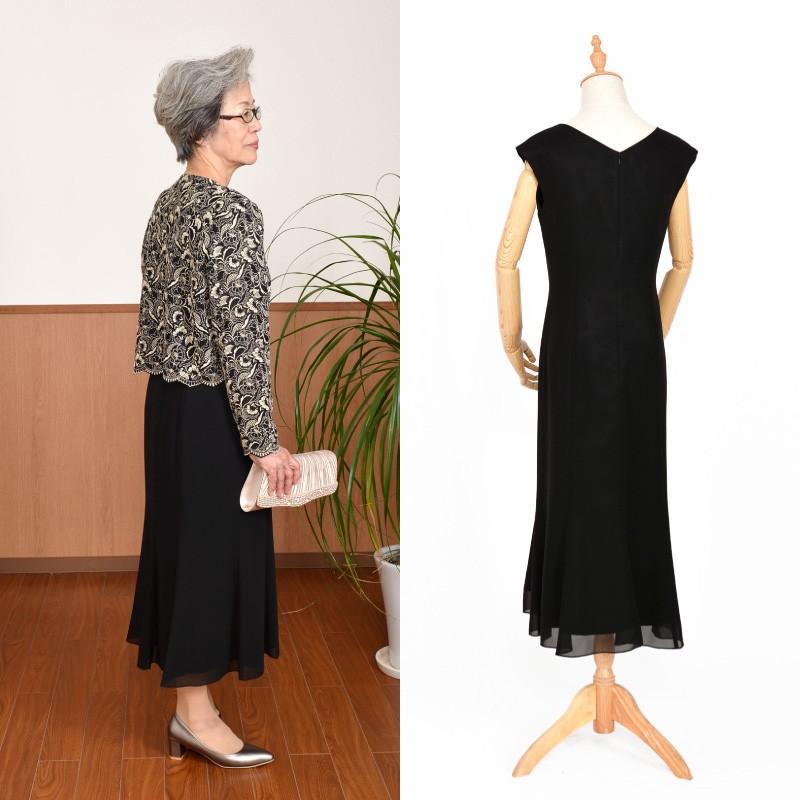 ドレス レンタル 5点セット アンクル ワンピ ブラック ゴールド レース 15号 | ブランド登録なし | 02