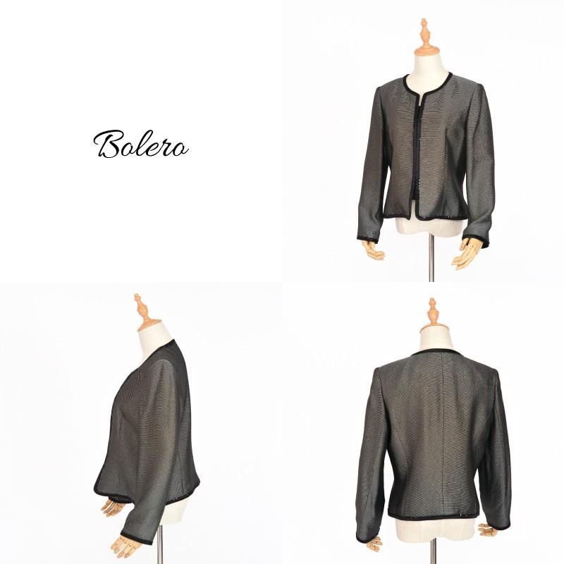 ドレス レンタル 5点セット セットアップ スリットスカート ブラックシルバーラウンドネック 13号 | ブランド登録なし | 05