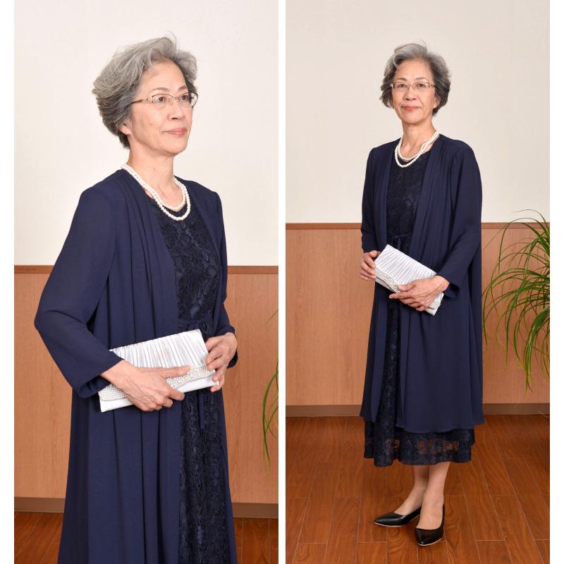 ドレス レンタル 5点セット ネイビー グレー グリーン レース ワンピース L (9〜13号) / LL(13〜15号) | ブランド登録なし | 05