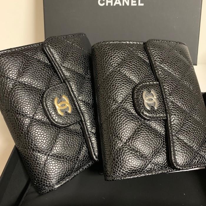 シャネル マトラッセ キャビアスキン 三つ折り ミニ 財布 CHANEL シャネル キャビアスキン