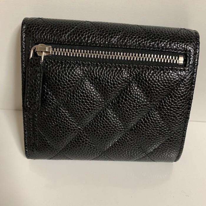 シャネル マトラッセ キャビアスキン 三つ折り ミニ 財布 CHANEL シャネル キャビアスキン