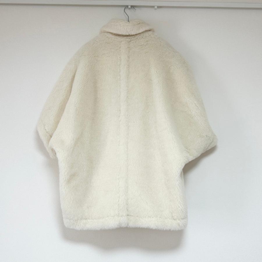 MAX MARA TEBE テディケープ ポンチョ 4736074206 001 CAMEL WHITE BLACK ＝現在イタリアより輸送中　届き次第発送します＝の画像