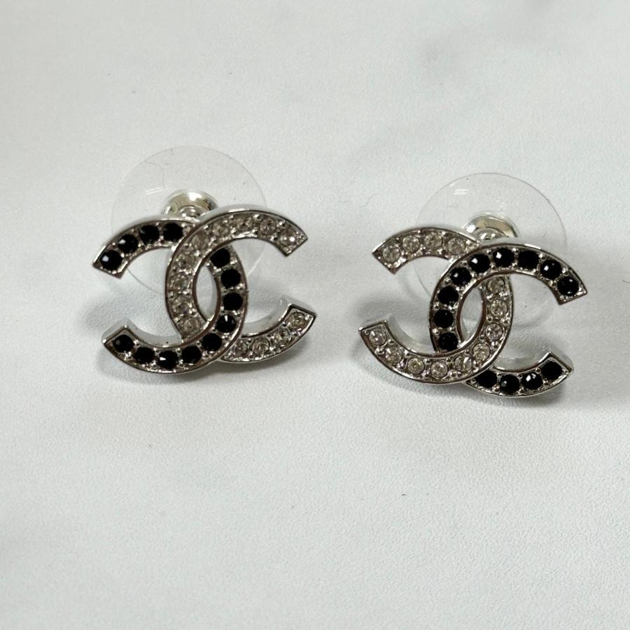 CHANEL シャネル CC メタル ラインストーン ピアス AB8981B08690NJ338