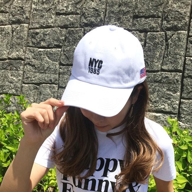 ベースボールキャップ 帽子 刺繍 NYC ロゴ 星条旗 1985