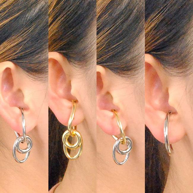 イヤーカフ 片耳用 メタル 変形フープ 2way 軟骨ピアス レディース 女性用 お揃い ペア イヤカフ 光沢感 イヤアクセサリー メール便送料無料 1311 べっぴんkobe 通販 Yahoo ショッピング