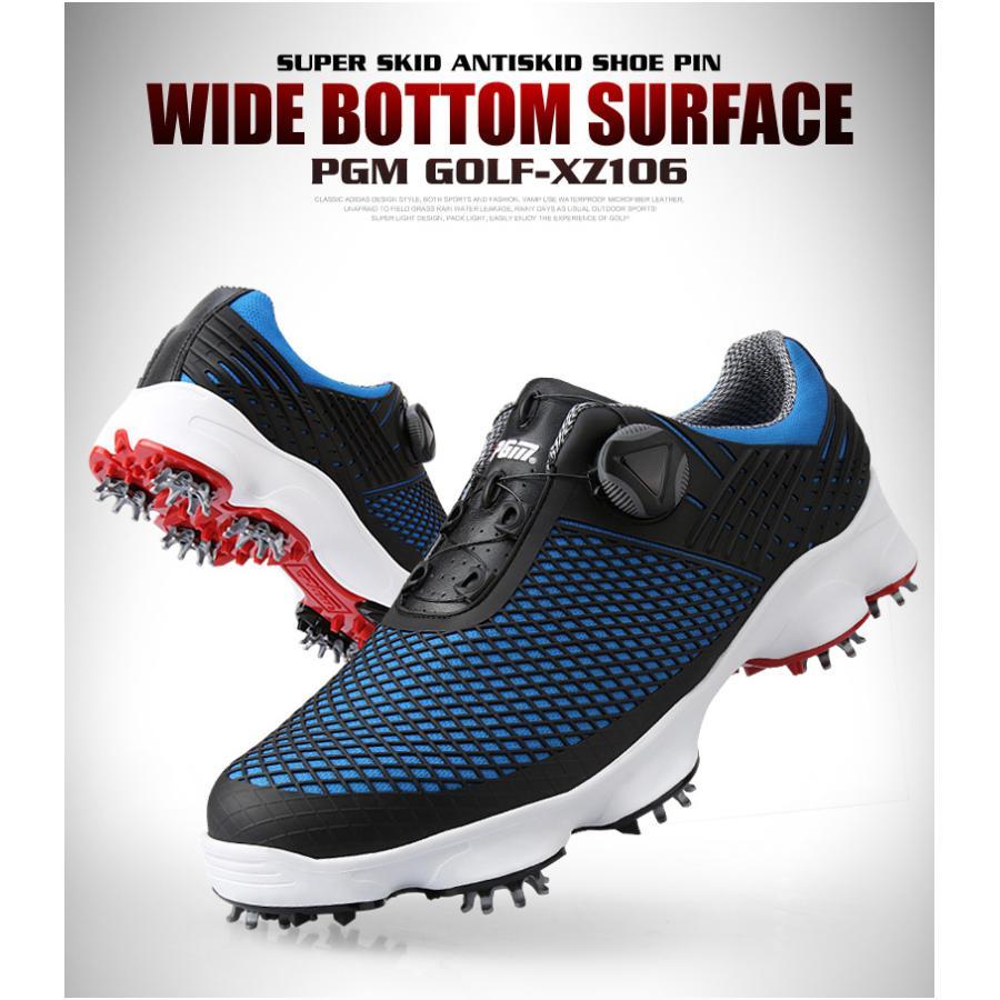 PGM ゴルフシューズ ダイヤル式 BOA ソフトスパイク 快適 防水 紐なし golf 25.0cm~28.0cm 118gsh19 0cm 5cm ゴルフシューズ