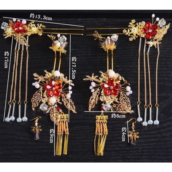 中國古代美人髪飾りセット唐宋時代漢服唐装用ヘアアクセサリー 結婚式舞台写真撮影髪飾り かんざしティアラ王冠 中華コスプレ道具 ブライダルアクセサリー 中国古代髪飾りセット 唐時代宋時代漢服唐装用ヘアアクセサリー 結婚式舞台写真撮影専用道具 かんざしティアラ王冠 中華コスプレ